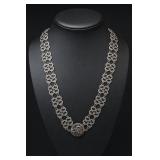 Siam Sterling Silver Figural Necklace, 105.5g