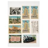 Lot of 9 All Unused Vintage Printed POSTCARDS
