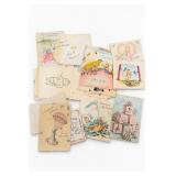 Lot of 10 Vintage Baby Greeting Cards & Envelopes