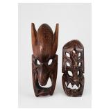 Lot of Two Carved Wooden Masks