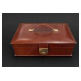 Wooden Jewelry Chest w/ Mirror Fitted Compartments