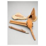 Lot of Six Folk-Art Objects with Marked Fish Slab