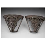 2 antique Victorian Neoclassical iron Supports