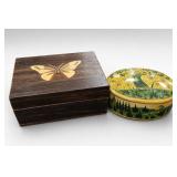 Lot of Two Butterfly and Oval Decorative Boxes
