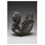Vintage Mexican Barro Negro Mermaid Sculpture