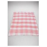Pink-and-White Plaid Table Vintage Blanket