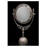 Ornate Round Pedestal Table Mirror