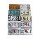 Set of Ten 10 Vintage Maine, License Plates