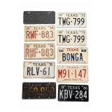 Lot of 10 Vintage Texas License Plates