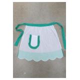 Green-and-White Apron Garment, Size Not Readable