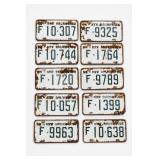 Lot of 10 1960 New Brunswick Farm-Truck Plates
