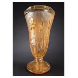 Jeannette Glass Marigold Iris Trumpet Vase
