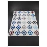 Hand-made Geometric Ring-Motif Quilt