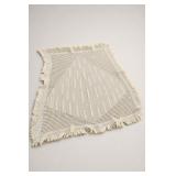 Cream Openwork Fringed Textile