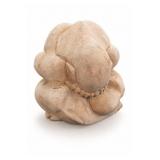 Vintage hand-carved wood 'Weeping Buddha' Yogi