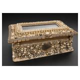 Decorative Beaded Mirrored Jewelry Box