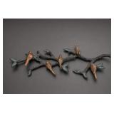 Mixed-Metal Bird-and-Branch Decorative Sculpture