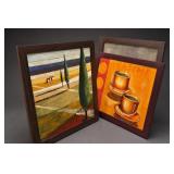 Lot of 3 Framed Artworks, Incl. Tea Time Original