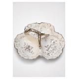Divided Scalloped Porcelain Serving Dish