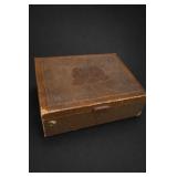 Vintage Hinged Box with Heraldic Crest