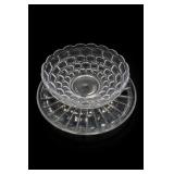 Two-Piece Clear Pressed Glass Bowl & Platter