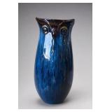 Contemporary blue drip-glaze Owl Vase Teleflora