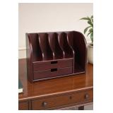 Burgundy-Finished Desktop Mail Organizer