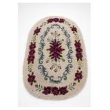 Vintage Oval Floral Patterned Area Rug