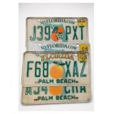 Four Florida License Plates: J39 PXT and F68 XAZ