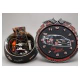 Dale Earnhardt NASCAR Racing Clock Pet Bowl Etc