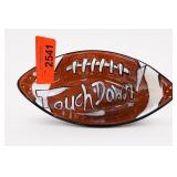 Football-Shaped Touchdown Ceramic Plate, 1 Piece