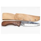 Fixed-Blade Knife with Tan Sheath