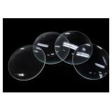 Four Loose Transparent Curved Optical Lenses