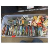 Bin DVDs and McDonalds Toys Pooh Stuffed Animals