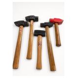 Lot of Five Handled Hammers