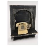 Vintage Push-Button Telephone in Wall Enclosure