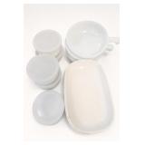 Lot of White Opaque Kitchenware, United Airlines