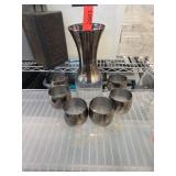 Wine Carafe with Silver-Colored Glassware Smoky
