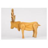 Wooden Moose Candy Dispenser Press Tail