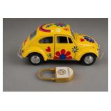 Volkswagen VW Beetle-Style Model Car and Keychain
