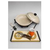 Lot of Vintage Kitchenware w/ Electric Skillet Wok