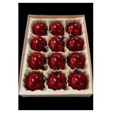 Vintage Boxed Set of 12 Glass Christmas Ornaments