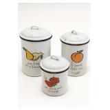 Three-Piece Fruit-Motif Lidded Canister Set