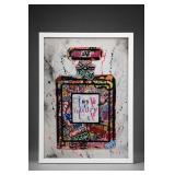 Framed Graffiti/Pop-Art Perfume Bottle w/ N°5