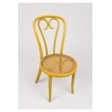Yellow Painted Woven-Seat Chair