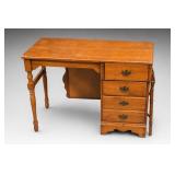 Vintage Wooden 4-Drawer Writing Desk