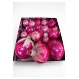 Lot of Vintage Pink Christmas Ornaments