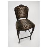 Leopard-Print High-Back Barstool