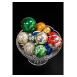 Lot of Vintage Glass Christmas Ornaments & Bowl