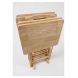 Lot of 4 Folding Wooden Tray Tables